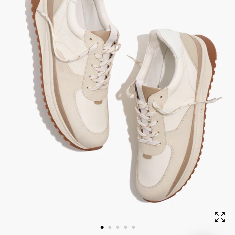 Madewell kickoff trainers Cream and Tan Sneakers, size 9